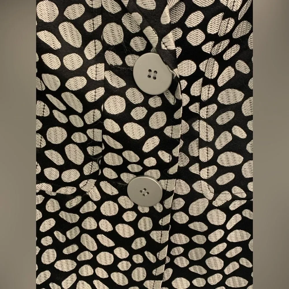 Chic Black Lined Beautiful Patterned Women's Blazer Classic Design - Picture 9 of 11